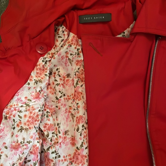 Red Rain Jacket with Removable Hood - Picture 7 of 9